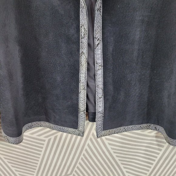 Vintage Doncaster Size 8 Suede Leather Jacket Coat Blazer top black Snake Trim - Picture 4 of 6